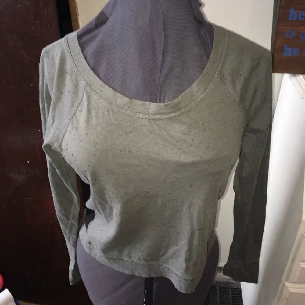 Lucy army green cropped workout top with mesh back